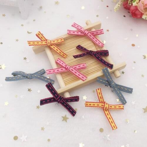 New 20pcs Handmade Zebra crossing Satin Bow Appliques Craft christmas gift bows/ DIY Wedding SA45