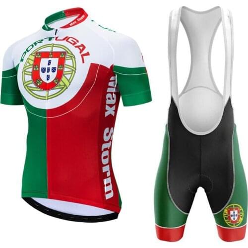 2019 New Team Portugal Cycling Jersey Customized Road Mountain Race Top max storm Reflective zipper 4 pocket