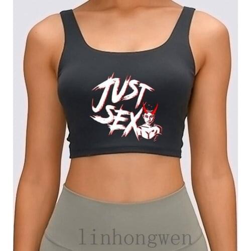 2reborn Just Sexy Devil Teufel Spruch Cool Itgirl Women Tank Top New Style Crew Neck Design Summer Outfit Kawaii Crop Top