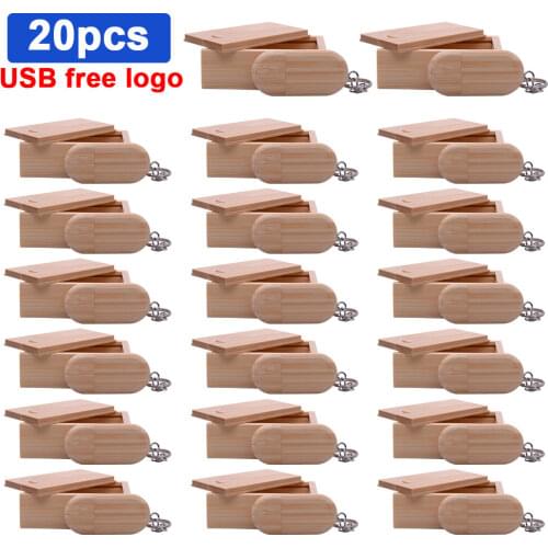 20pcs free logo wooden Usb 2.0 memory stick USB Flash Drive real capacity 32gb 16gb 8gb 4gb pendrive 128mb custom logo wedding