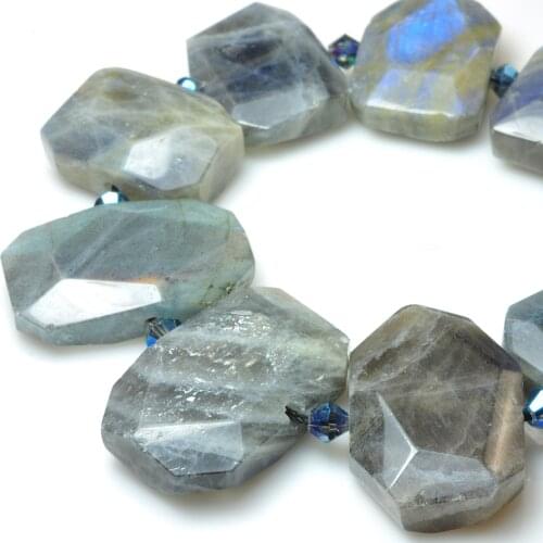 ICNWAY Natural Labradorite Gemstone irregular Loose Beads DIY Bracelet Necklace Earrings Making Jewelry 15inch