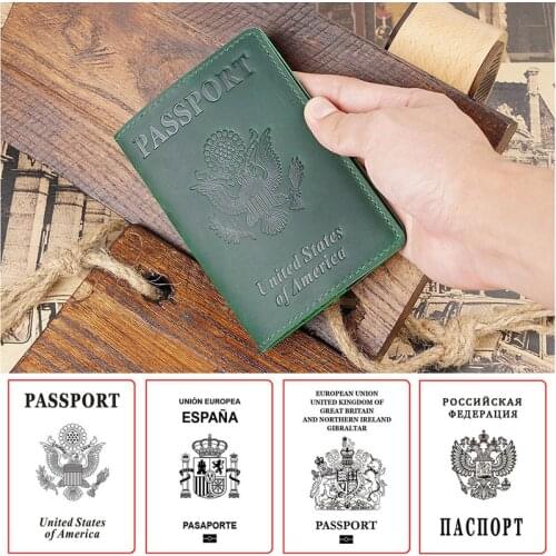 Wear-Resistant Leather Passport Cover Retro Waterproof Credentials Folder Protective Case Boarding Travel Necessary Supplies