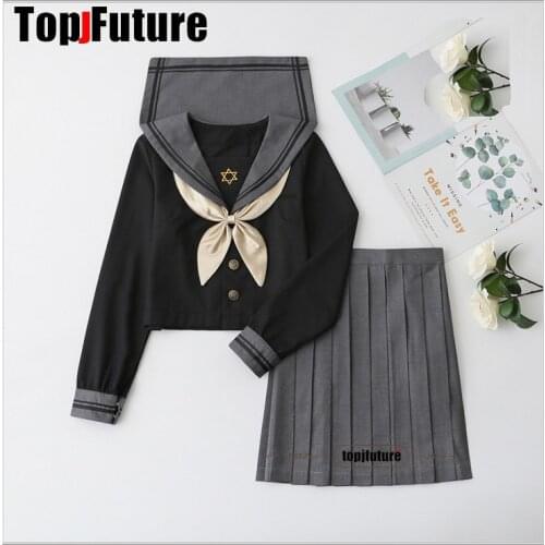JK uniform skirt star basic Japanese sailors girl suit students class uniform school uniform academic sailor suit top shirt
