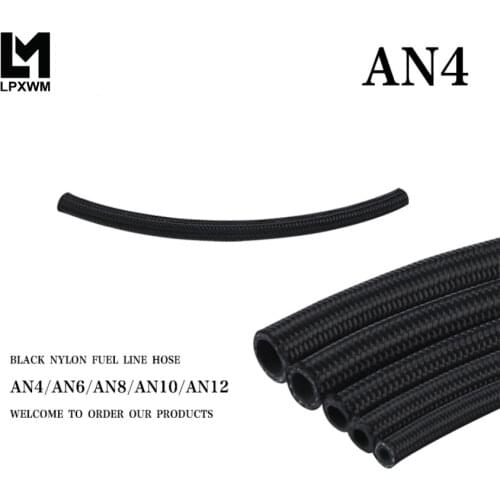 LPXWM-4 AN Pros Lite Black Racing Hose Fuel Oil Line 350 PSI 0.3M LPXWM7311-1