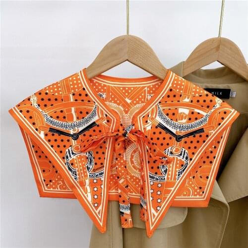 Print Small Fake Detachable Collar Protect Sunscreen Shawl Scarf Decoration Summer Dress Shirt False Collar Neckwear Cape