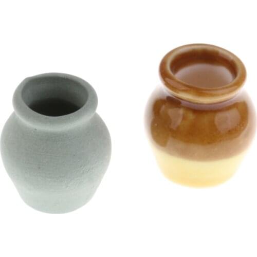 1/12 Scale Dollhouse Miniatures Ceramic Porcelain Vases Multicolored 6pcs