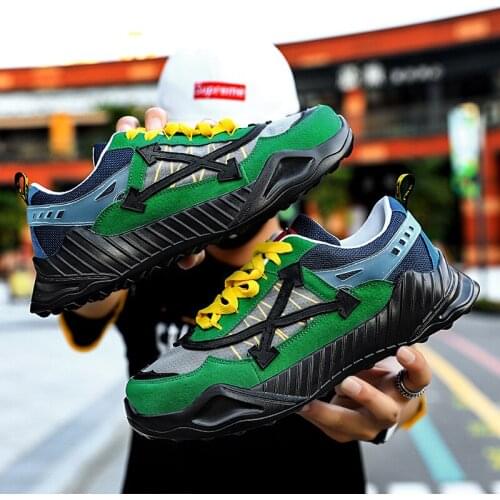 New Arrival Fashion Green Designer Shoes Men Casual Sneakers Comfortable Mesh Breathable Mens Platform Trainers zapatos hombre