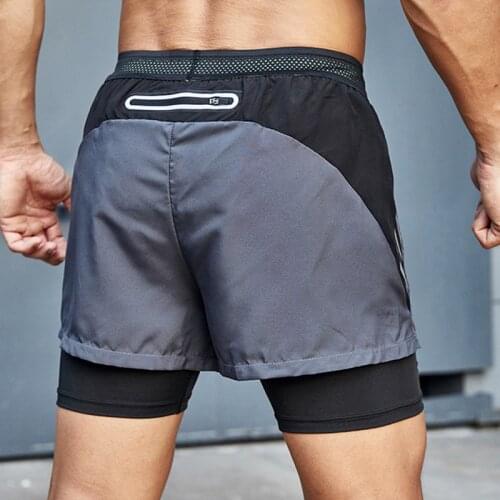 Mens Sports Shorts 2 in 1 Cycling Gym Fitness Sweatpants for Jogging Workout Training Man Compression Track Fashion Pants