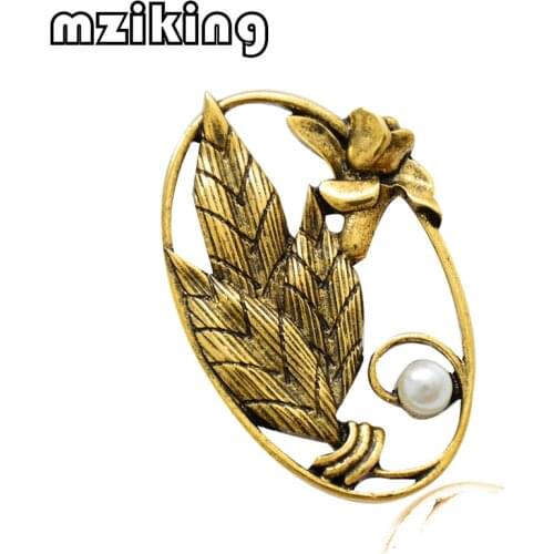 Mziking New Vintage Rose Brooch for Women Flower Brooch Retro Enamel Pin Jewelry Clothes Accessories Brooches For Wedding Party