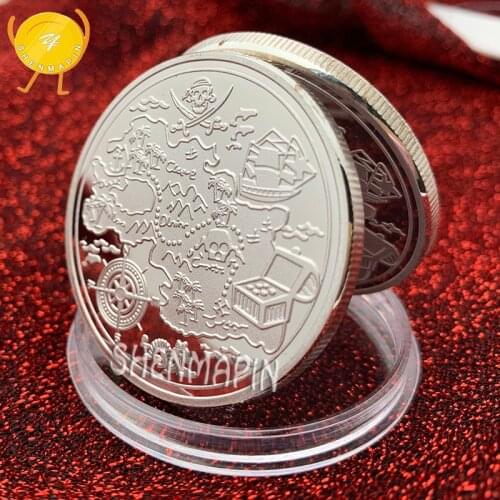 Pirates of the Caribbean Commemorative Coin Captain Jack Challenge Coin Movies Art Coins Collectibles Childrens Birthday Gift