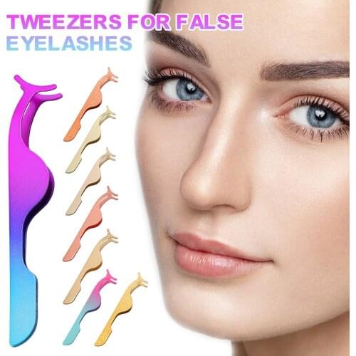 False Eyelash Applicator Tool Stainless Steel Eyelashes Extension Tweezers Remover Clip Makeup Tool for Women