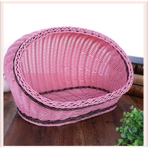 Rattan plait pet kennel dog kennel cat kennel summer durable rattan kennel can be taken apart to wash the pet kennel