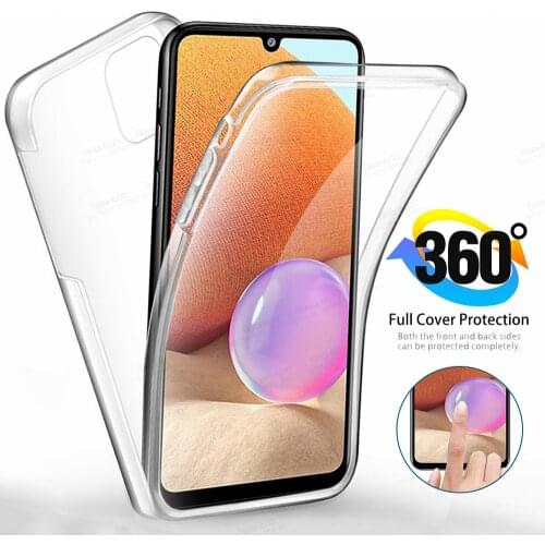 For Samsung Galaxy A32 4G Case 360° Front Back Transparent Phone Cover Sumsung A 32 32A 4G SM-A325F 6.4" Frame Shockproof Fundas