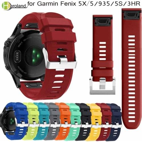 26 22 20mm Quick Release EasyFit Silicone Watchband WristStrap for Garmin Fenix 5X 5 5s Plus 3 3HR S60 D2 Mk1 Smart watch strap