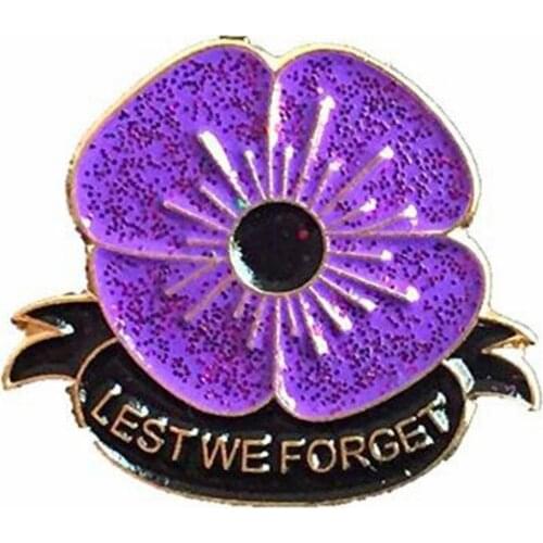 Safflower Purple Flower Brooch Alloy Rhinestone Red Poppy Flowers Brooch Round Pin Badge Anniversary Gift