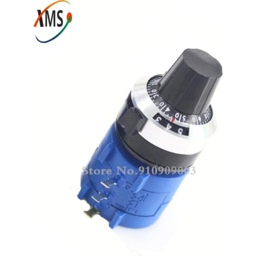 3590S-2 3590S Series Precision Multiturn Potentiometer 10 Ring Adjustable Resistor+1PCS Turns Counting Dial Rotary 6.35mm Knob