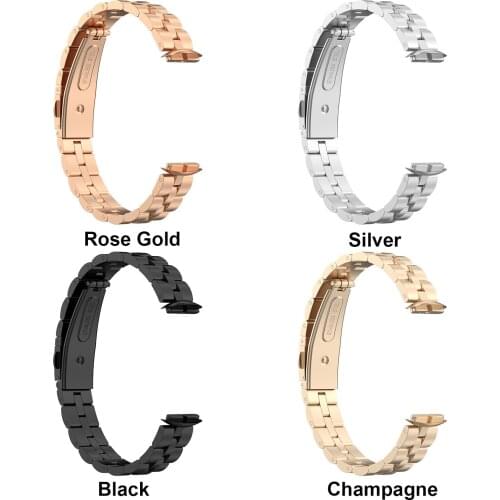 Silicone Strap For Fitbit Luxe Wristband Fashion Stainless Steel Three-Ball Steel Belt Replacement Bracelet Band Watchstrap