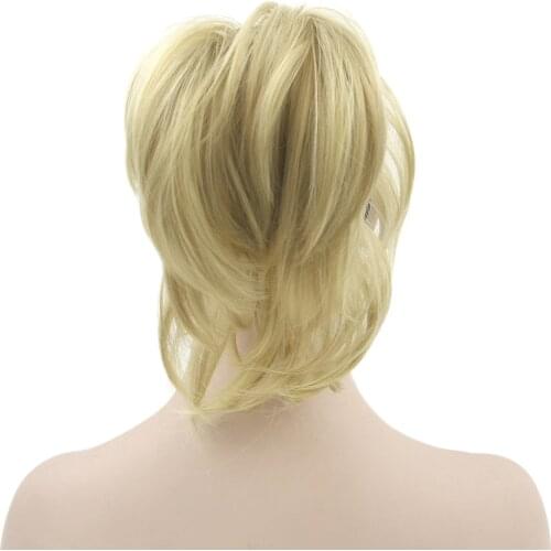 Soowee High Temperature Curly Hair Piece Blonde Claw Ponytail Synthetic Hair Black Clip In Hair Extensions Hairpiece Pony Tail