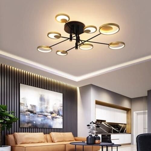 Modern Led Chandelier for living room bedroom study room lustre de plafond Gold LED Ceiling Chandelier lighting for bedroom home