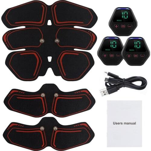 Muscle Stimulator Massage EMS Abdominal Hip Muscle Trainer USB Abs Fitness Training Home Gym Weight Loss Body Slimming Tool Gift