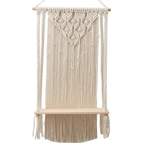 Tapestry Room Decoration Boho Wall Art Floating Shelf Woven Cotton Rope Bohemian Shelves Aesthetic Apartment Room Ornament 2021