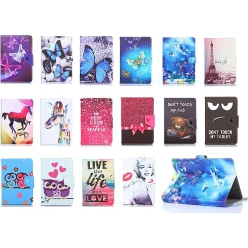 Universal 10.1 Inch 10 Inch Tablet Case Stand Cover for Lenovo A7600 S6000 A10- 70 Magnetic PU Leather Flip Print Shell + Pen