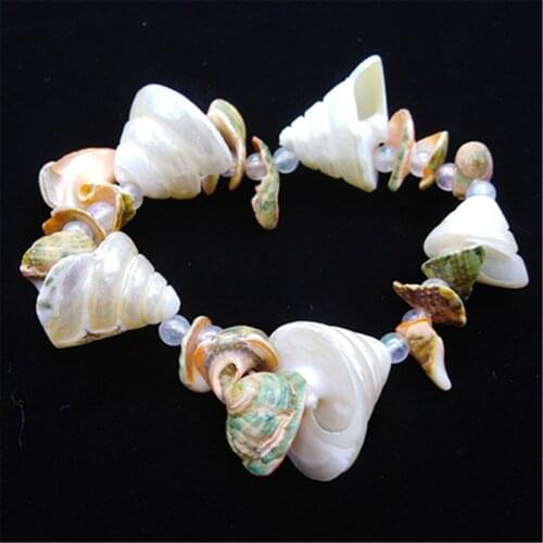Pearl Shell conch Pink Blue Anklets Summer Beach Jewelry Charms Bracelets For Women Cuff Bangle Female Party Jewelry Gift