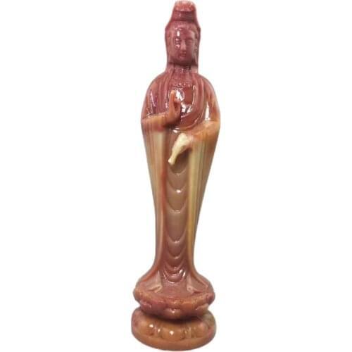 China Shoushan Stone Old Hand Carved Buddism Godness Statue