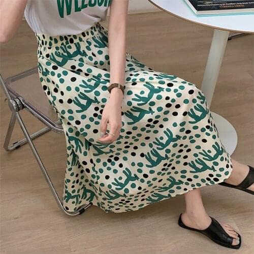 Womens Skirt Vintage Clothes Long Skirts White Harajuku Summer High Waist Streetwear 2021 Fashion flowy Spring Elastic Chiffon