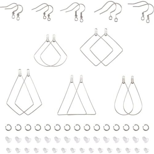 1Box Earring Hooks Dangle Earring Findings for DIY Jewelry Making Stainless Steel 8.2x8.2x2.7cm