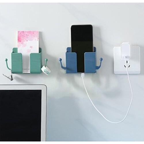 1pc Wall-mounted Storage Box Mobile Phone Shelf Desk Office On Shelves Supplies Housekeeper Home Multifunction Gadgets Wall S8E8