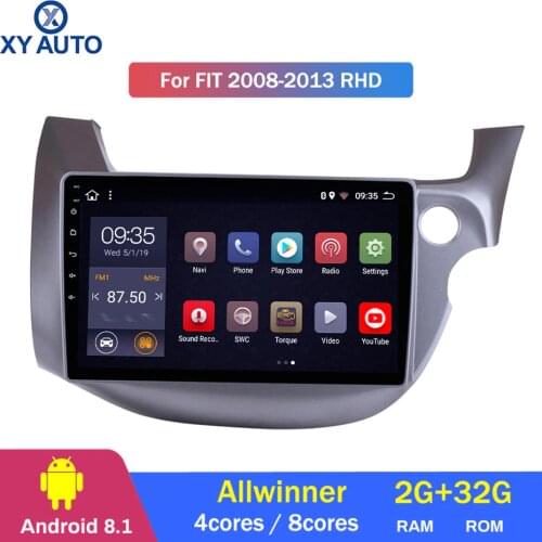 10.1inch 2.5D IPS HD multi-touch screen Android8.1 2G RAM 32G ROM NAVI with Bluetooth USB WIFI SWC For Honda Fit 2008-2013 RHD