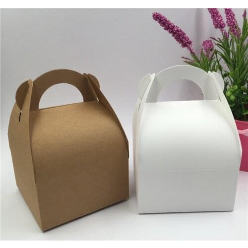 12 pcs Vintage kraft paper handbag DIY handmade gift box wedding candy/cookies/chocolate box baby soap box