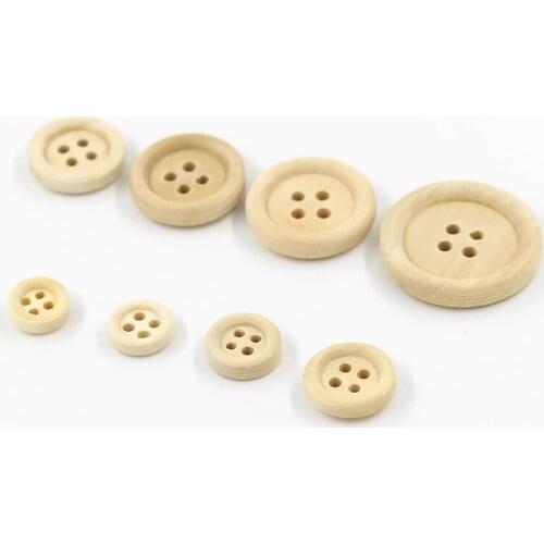 50Pcs4 hole natural wood button 20/25/30mm clothing decoration wedding decoration baby clothing handmade DIY sewing accessories