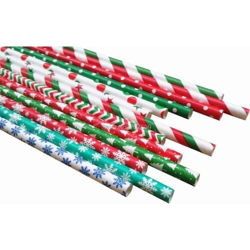 Free DHL Shipping $100 Above Paper Straws, Snowflake Paper Straws, Drinking Paper Straws Christmas Paper Straws 5000 pcs Mix