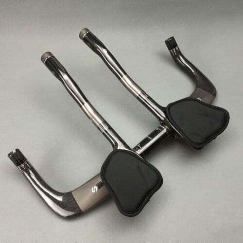 TOSEEK 3K finish gloss carbon rest bar + TT style handlebar set road bike handlebar bike parts 400/420/440/460mm