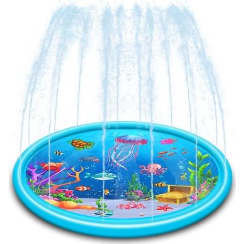 Childrens Outdoor Game Pad Inflatable Water Spray Mat Summer Lawn Water Game Play Mat Kids Outdoor Splash Mat For Kids Pool