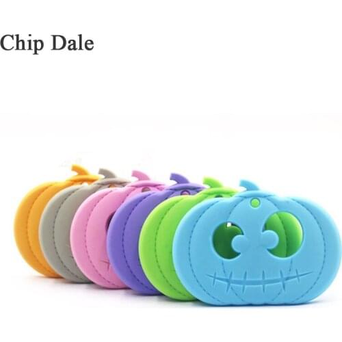 Chip Dale 1pc BPA Free Silicone Teethers Pumpkin Design Teething Necklace Baby Shower Toys Halloween Gifts Cartoon Teether