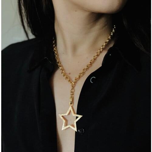 GULCE DERELI, STAR SYMBOL CHARM, CHARM NECKLACE, YASAK ELMA, CHAIN NECKLACE, GIFT BOX, GOLD/SILVER PLATED