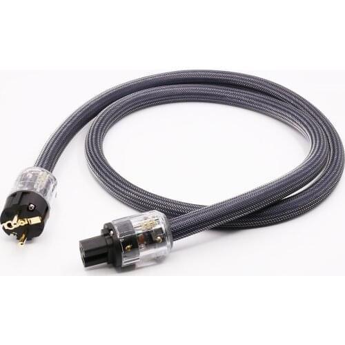 Hi-End 4Square Hifi Audio Power Cord Pure Copper Power Cable with EU/US Power Plug Adapter