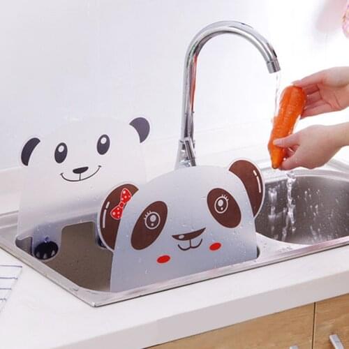 1PC Cute Panda Sucker Cup Water Splash Water Impermeable Baffle Screen Basin Wash Basin Stand Kitchen Accessories Gadgets Tool