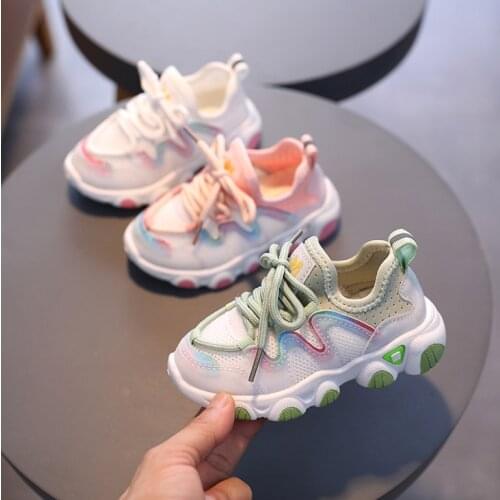 2021 Spring Summer Kids Shoes Baby Boys Girls Childrens Casual Sneakers Breathable Soft Anti-Slip Running Sports Shoes