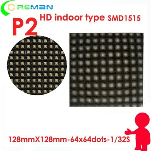Free shipping HD led tv led matrix display p2 64x64 led module , Big discount led screen accessories led module power supply