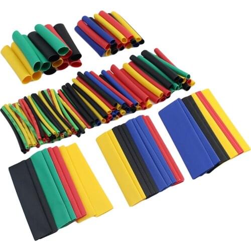 164pcs Heat Shrink Tube Kit Shrinking Assorted Polyolefin Insulation Sleeving Heat Shrink Tubing Wire Cable 8 Sizes 2:1 s
