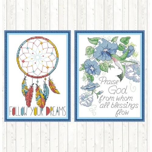 Dreamcatcher Patterns DIY Embroidery Kits 14CT 11CT Aida Canvas Praise God Printing Painting Handmade Needlework Sets Embroidery