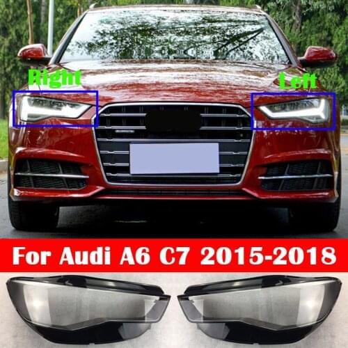For Audi A6 C7 2015-2018 All New Front Headlight Transparent Glass Shade Lens Shell Auto Light Lamp Lampcover Head Cover