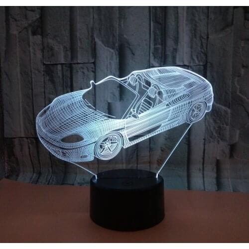 New Cabriolet 3d Nightlight Vehicle Colorful Touch Led Visual Table Lamps Gift Atmosphere 3d Led Table Lamp