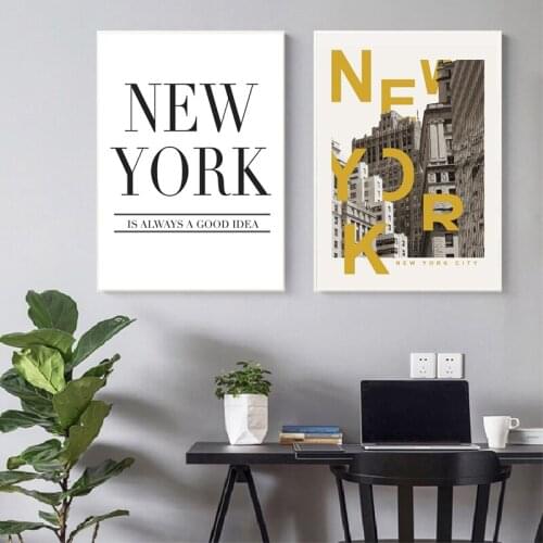 New York City Photo illustration Posters and Prints Wall Picture New York is Always a Good Idea Quote Home Decor Canvas Painting