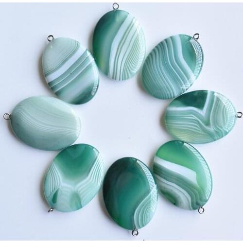 Wholesale 8pcs/lot fashion good quality natural stripe onyx egg shape charm pendants for necklaces jewelry making free shipping