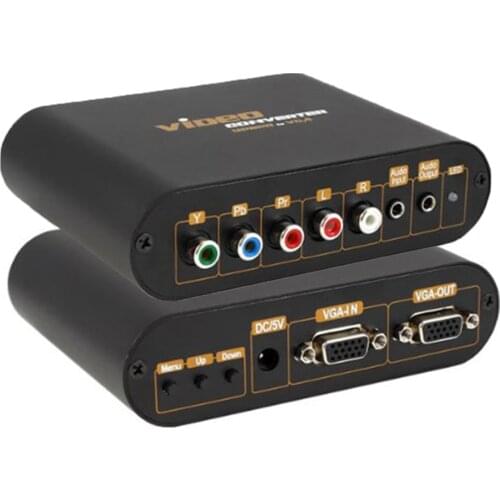 Quality VGA/YPbPr 5RCA Component to VGA monitor Video Audio Converter switch for PS3 PS2 Xbox 360 Wii PSP HD Box Kaycube LKV7600